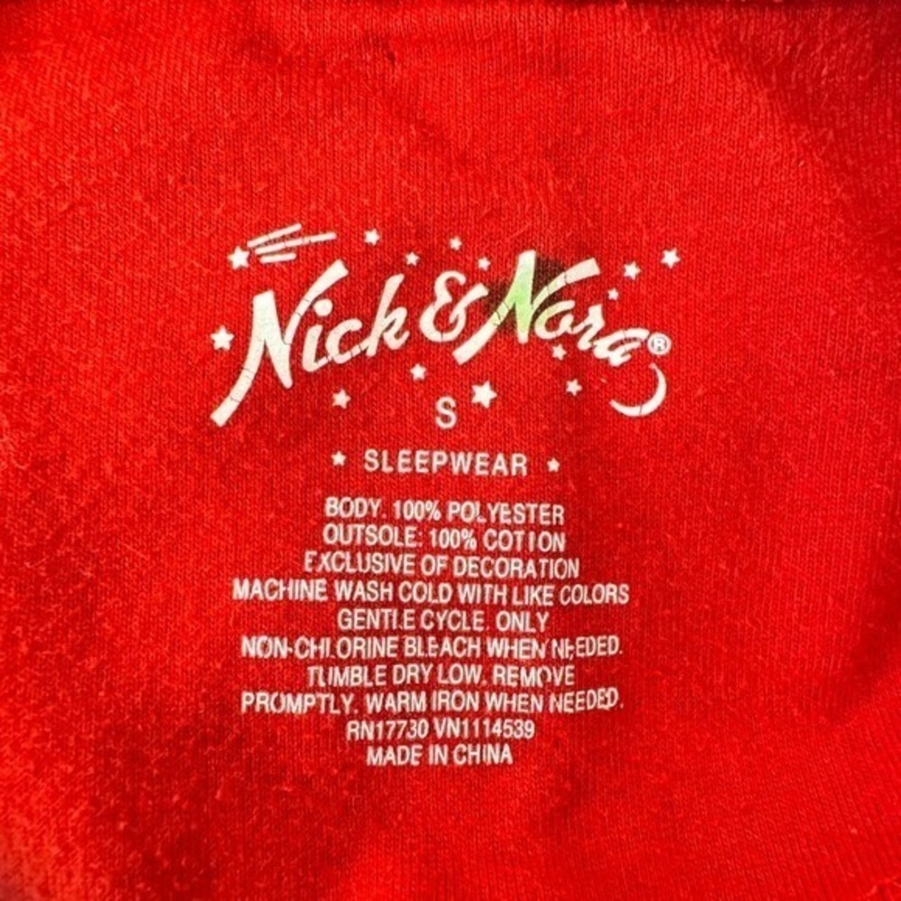 Nick & Nora Footed Pajamas Womens S Red Long Sleeve Sock Monkey Fleece Sleepwear - Picture 11 of 12